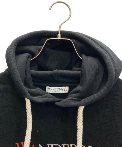 J.W.ANDERSON（ジェイダブリューアンダーソン）J.W.ANDERSON (ジェイダブリューアンダーソン) ロゴ刺繍パーカー ブラック サイズ:Sの古着・服飾アイテム