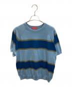 SUPREMEシュプリーム）の古着「Knit Stripe S/S Raglan Top」｜ブルー