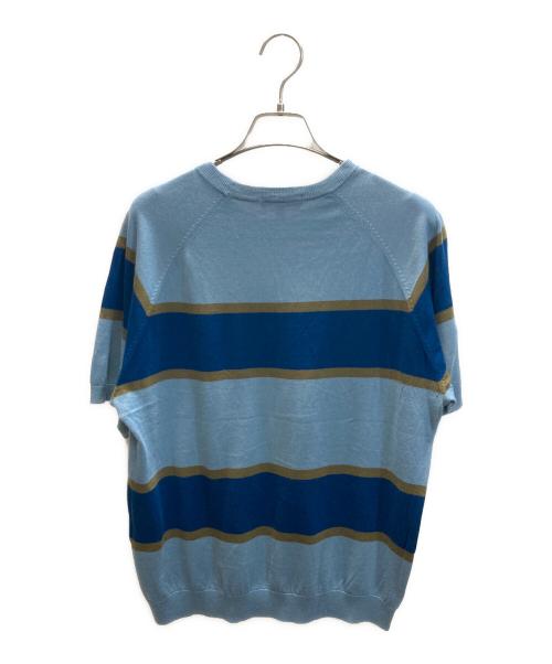 SUPREME（シュプリーム）SUPREME (シュプリーム) Knit Stripe S/S Raglan Top ブルー サイズ:Sの古着・服飾アイテム