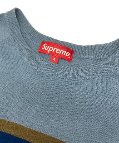 SUPREME（シュプリーム）SUPREME (シュプリーム) Knit Stripe S/S Raglan Top ブルー サイズ:Sの古着・服飾アイテム