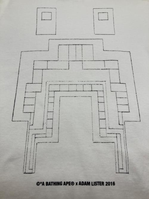 A BATHING APE（アベイシングエイプ）A BATHING APE (アベイシングエイプ) Adam Lister プリントTシャツ ホワイト サイズ:Mの古着・服飾アイテム