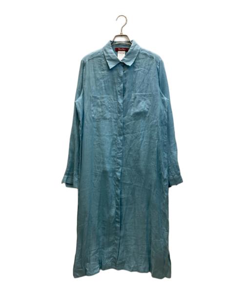 MaxMara（マックスマーラ）MaxMara (マックスマーラ) リネンシャツワンピース ブルー サイズ:SIZE 44の古着・服飾アイテム