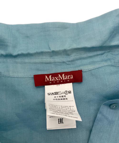 MaxMara（マックスマーラ）MaxMara (マックスマーラ) リネンシャツワンピース ブルー サイズ:SIZE 44の古着・服飾アイテム