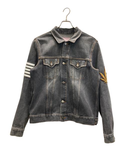 Palm Angels（パーム エンジェルス）Palm Angels (パーム エンジェルス) バックプリントデニムトラッカージャケット/Back Printed Denim Trucker Jacket ブラック サイズ:Lの古着・服飾アイテム