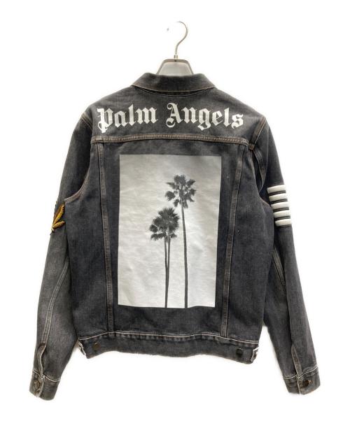 Palm Angels（パーム エンジェルス）Palm Angels (パーム エンジェルス) バックプリントデニムトラッカージャケット/Back Printed Denim Trucker Jacket ブラック サイズ:Lの古着・服飾アイテム