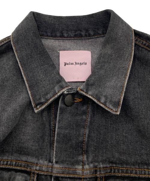 Palm Angels（パーム エンジェルス）Palm Angels (パーム エンジェルス) バックプリントデニムトラッカージャケット/Back Printed Denim Trucker Jacket ブラック サイズ:Lの古着・服飾アイテム