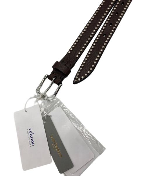 J&M DAVIDSON（ジェイ＆エム デヴィッドソン）J&M DAVIDSON (ジェイ＆エム デヴィッドソン) 25mm DOME RIVETS ナローベルト ブラウン サイズ:34 未使用品の古着・服飾アイテム