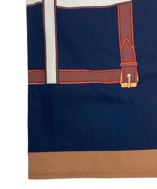 Ameri（アメリ）AMERI (アメリ) SCARF LIKE WRAP SKIRT ネイビー×ブラウン サイズ:下記参照の古着・服飾アイテム