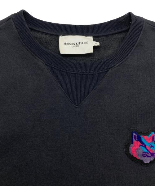 maison kitsune（メゾンキツネ）MAISON KITSUNE (メゾンキツネ) FOX HEAD PATCH SWEAT SHIRT ブラック サイズ:Sの古着・服飾アイテム