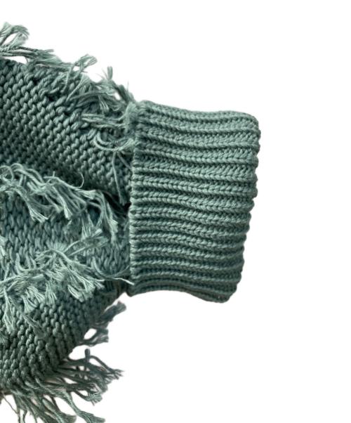 LAD MUSICIAN（ラッドミュージシャン）LAD MUSICIAN (ラッドミュージシャン) LOW GAUGE FRINGE CARDIGAN/ローゲージ フリンジ カーディガン グリーン サイズ:44の古着・服飾アイテム