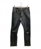 nonnativeノンネイティブ）の古着「5ポケット カウレザーパンツ/5POKET COW LEATHER PANTS」｜ブラック