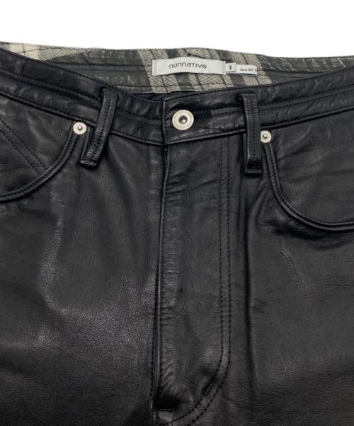 nonnative（ノンネイティブ）nonnative (ノンネイティブ) 5ポケット カウレザーパンツ/5POKET COW LEATHER PANTS ブラック サイズ:1の古着・服飾アイテム