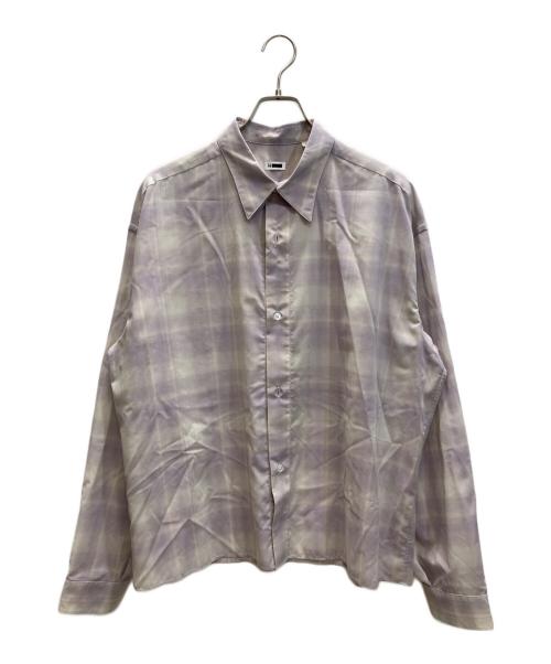 H BEAUTY&YOUTH（エイチ ビューティー&ユース）H BEAUTY&YOUTH (エイチ ビューティー&ユース) ニュアンス シアーチェック ワイド レギュラーカラーシャツ ピンク サイズ:SIZE Lの古着・服飾アイテム