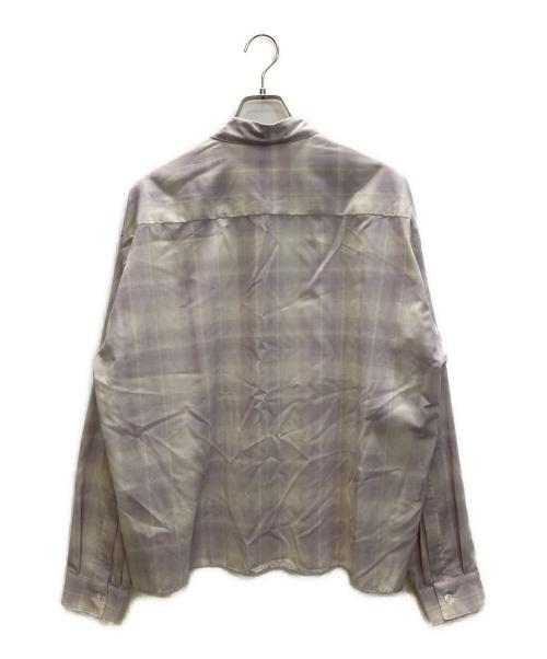 H BEAUTY&YOUTH（エイチ ビューティー&ユース）H BEAUTY&YOUTH (エイチ ビューティー&ユース) ニュアンス シアーチェック ワイド レギュラーカラーシャツ ピンク サイズ:SIZE Lの古着・服飾アイテム