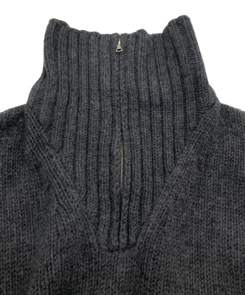 AURALEE（オーラリー）AURALEE (オーラリー) WOOL SOFT CORD KNIT HALF ZIP P/O/ウール ソフト コード ニット ハーフ ジップ プルオーバー グレー サイズ:5の古着・服飾アイテム