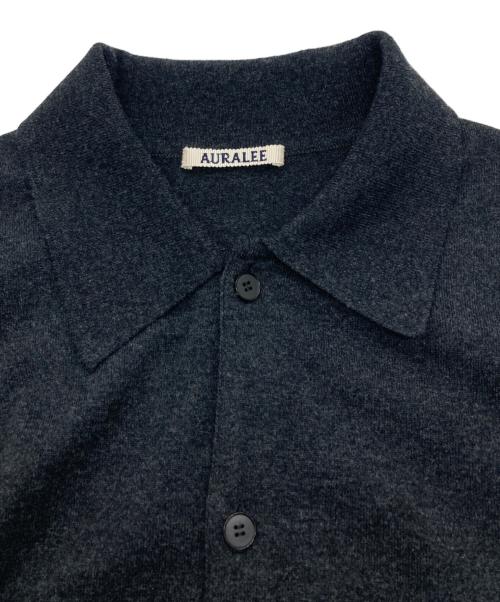 AURALEE（オーラリー）AURALEE (オーラリー) HIGH TWIST WOOL KNIT SHIRT CARDIGAN/ハイツゥイストウールニットシャツカーディガン グレー サイズ:5の古着・服飾アイテム