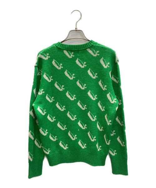 Der SAMMLER SOLO（ディアザムラーソロ）Der SAMMLER SOLO (ディアザムラーソロ) The Three Robbers (スリーラバーズ) DAN-KNIT（DANSEUSE）クルーネックニット グリーン×ホワイト サイズ:SIZE XSの古着・服飾アイテム