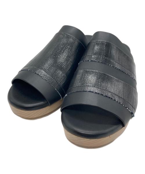 RICK OWENS（リックオウエンス）RICK OWENS (リックオウエンス) ISLAND CLOG CONBO レザーサンダル ブラック サイズ:40の古着・服飾アイテム