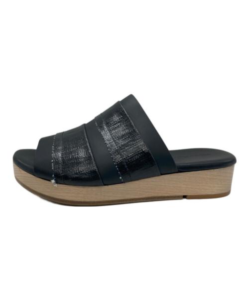 RICK OWENS（リックオウエンス）RICK OWENS (リックオウエンス) ISLAND CLOG CONBO レザーサンダル ブラック サイズ:40の古着・服飾アイテム