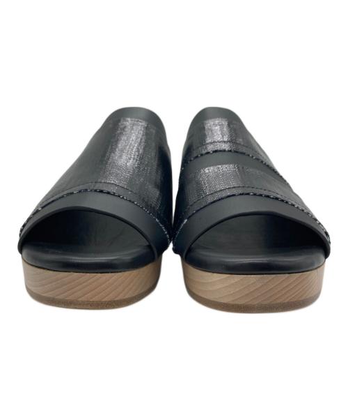RICK OWENS（リックオウエンス）RICK OWENS (リックオウエンス) ISLAND CLOG CONBO レザーサンダル ブラック サイズ:40の古着・服飾アイテム