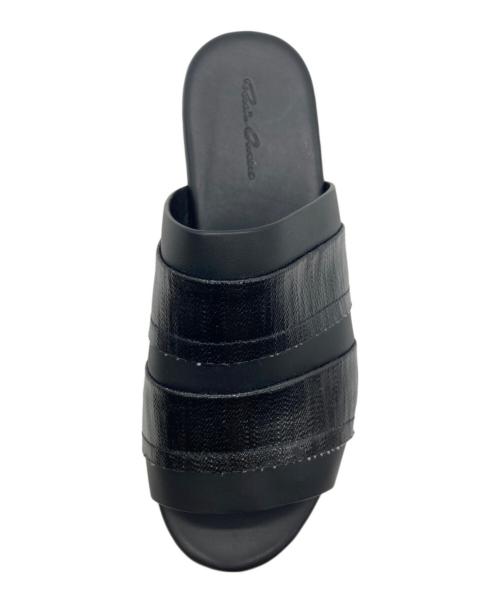 RICK OWENS（リックオウエンス）RICK OWENS (リックオウエンス) ISLAND CLOG CONBO レザーサンダル ブラック サイズ:40の古着・服飾アイテム