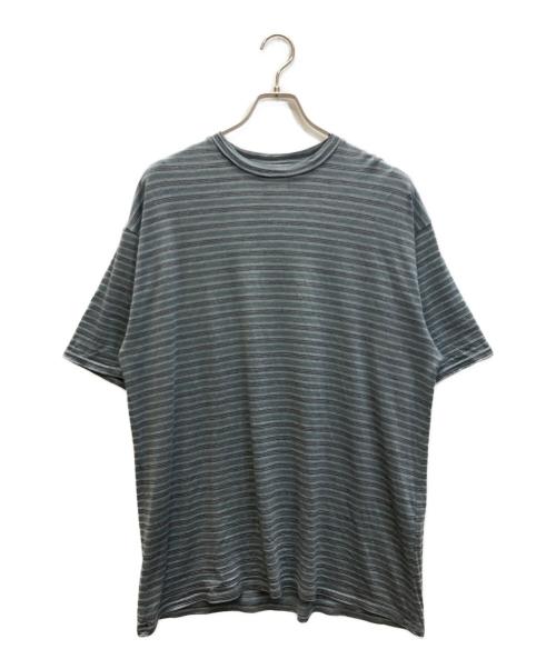 STEVEN ALAN（スティーブンアラン）STEVEN ALAN (スティーブンアラン) WOOL BORDER SHORT SLEEVE TEE -LOOSE グレー サイズ:Lの古着・服飾アイテム