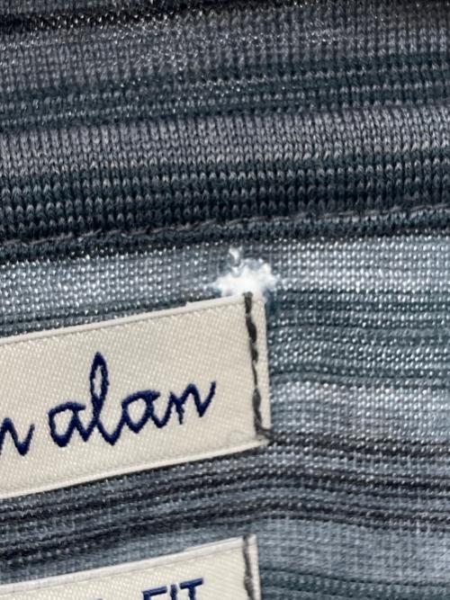 STEVEN ALAN（スティーブンアラン）STEVEN ALAN (スティーブンアラン) WOOL BORDER SHORT SLEEVE TEE -LOOSE グレー サイズ:Lの古着・服飾アイテム