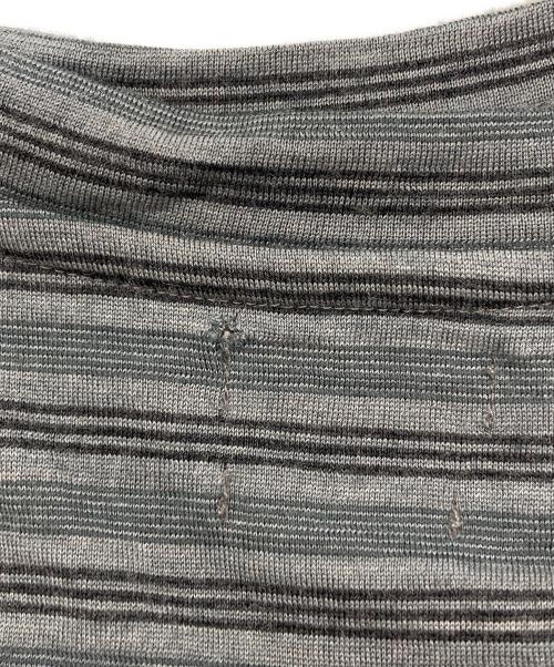 STEVEN ALAN（スティーブンアラン）STEVEN ALAN (スティーブンアラン) WOOL BORDER SHORT SLEEVE TEE -LOOSE グレー サイズ:Lの古着・服飾アイテム
