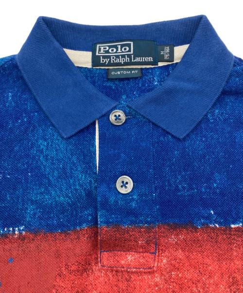 POLO RALPH LAUREN（ポロ・ラルフローレン）POLO RALPH LAUREN (ポロ・ラルフローレン) ビッグポニーポロシャツ ブルー×レッド サイズ:Mの古着・服飾アイテム