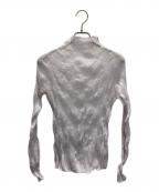 ISSEY MIYAKEイッセイミヤケ）の古着「CHIFFON TWIST タートルネック プリーツ シアー カットソー」｜ピンク