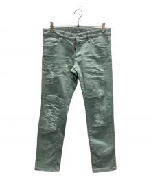 DSQUARED2（ディースクエアード）の古着「クラッシュ加工 デニム パンツ」｜ブルー