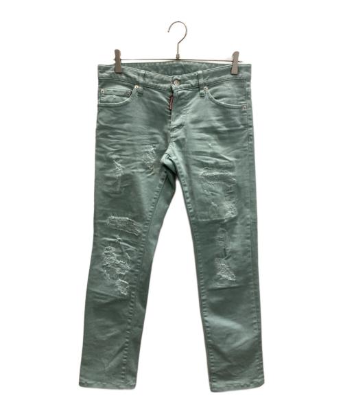 DSQUARED2（ディースクエアード）DSQUARED2 (ディースクエアード) クラッシュ加工 デニム パンツ ブルー サイズ:46の古着・服飾アイテム