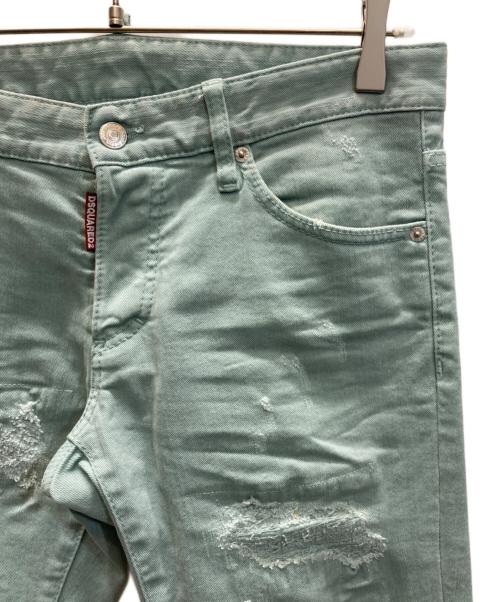 DSQUARED2（ディースクエアード）DSQUARED2 (ディースクエアード) クラッシュ加工 デニム パンツ ブルー サイズ:46の古着・服飾アイテム