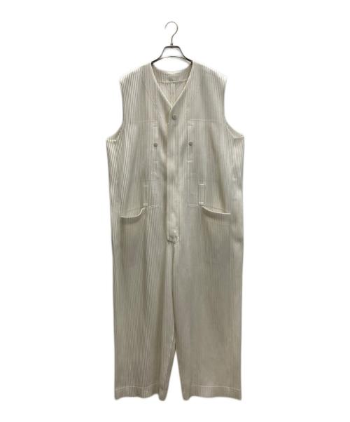 HOMME PLISSE ISSEY MIYAKE（オム プリッセ イッセイ ミヤケ）HOMME PLISSE ISSEY MIYAKE (オム プリッセ イッセイ ミヤケ) プリーツオールインワン アイボリー サイズ:SIZE 1の古着・服飾アイテム