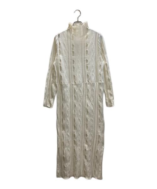 Ameri（アメリ）AMERI (アメリ) メディシアージオメトリックニットドレス ホワイト サイズ:SIZE Freeの古着・服飾アイテム