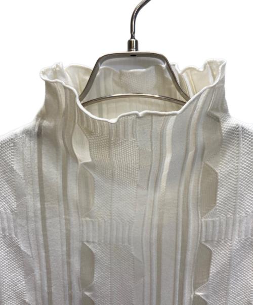 Ameri（アメリ）AMERI (アメリ) メディシアージオメトリックニットドレス ホワイト サイズ:SIZE Freeの古着・服飾アイテム