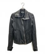 EKAMエカム）の古着「ハイネックラムレザージャケット」｜ブラック