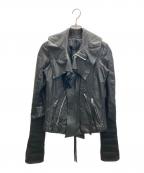 EKAMエカム）の古着「変形ゴートレザージャケット」｜ブラック