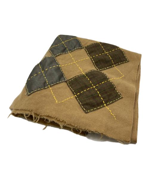 DRIES VAN NOTEN（ドリスヴァンノッテン）DRIES VAN NOTEN (ドリスヴァンノッテン) パッチワークマフラー ブラウンの古着・服飾アイテム