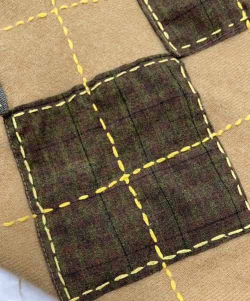 DRIES VAN NOTEN（ドリスヴァンノッテン）DRIES VAN NOTEN (ドリスヴァンノッテン) パッチワークマフラー ブラウンの古着・服飾アイテム