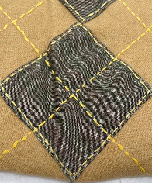 DRIES VAN NOTEN（ドリスヴァンノッテン）DRIES VAN NOTEN (ドリスヴァンノッテン) パッチワークマフラー ブラウンの古着・服飾アイテム