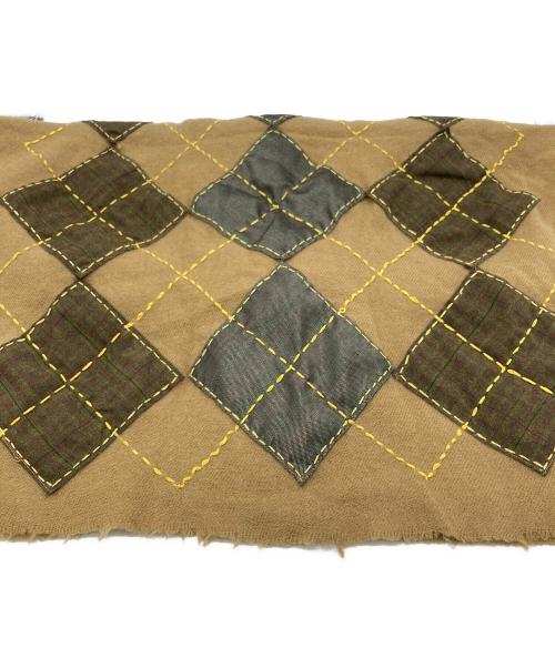 DRIES VAN NOTEN（ドリスヴァンノッテン）DRIES VAN NOTEN (ドリスヴァンノッテン) パッチワークマフラー ブラウンの古着・服飾アイテム