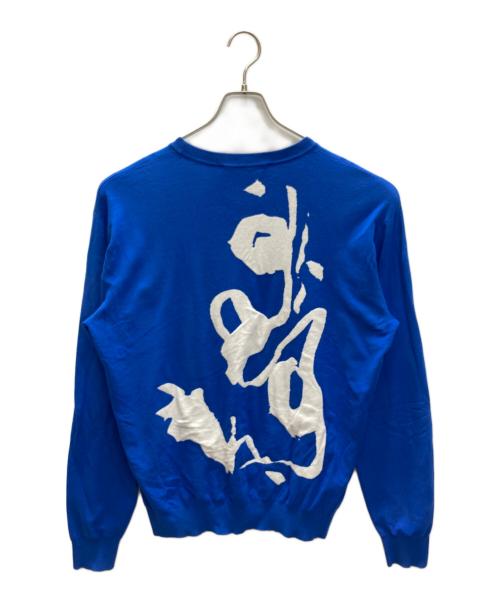 LOUIS VUITTON（ルイ ヴィトン）LOUIS VUITTON (ルイ ヴィトン) LVスクリブルインターシャ クルーネックニット ブルー サイズ:Lの古着・服飾アイテム