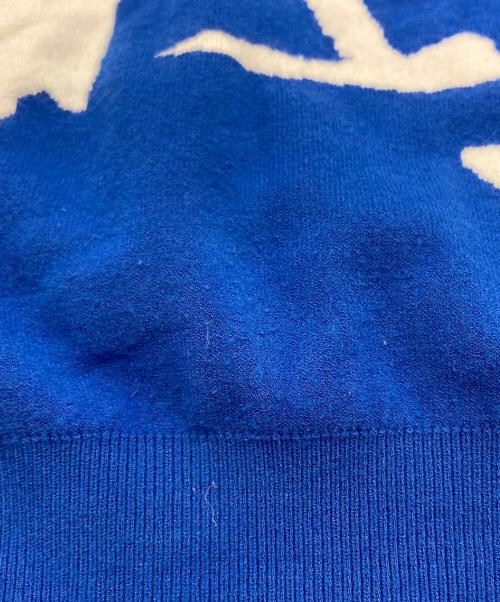 LOUIS VUITTON（ルイ ヴィトン）LOUIS VUITTON (ルイ ヴィトン) LVスクリブルインターシャ クルーネックニット ブルー サイズ:Lの古着・服飾アイテム