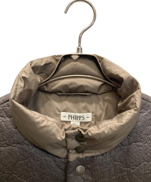 PHIPPS（フィップス）PHIPPS (フィップス) ダウンベスト ブラウン サイズ:Mの古着・服飾アイテム