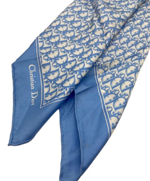 Christian Dior（クリスチャン ディオール）Christian Dior (クリスチャン ディオール) トロッター柄シルクスカーフ ブルーの古着・服飾アイテム