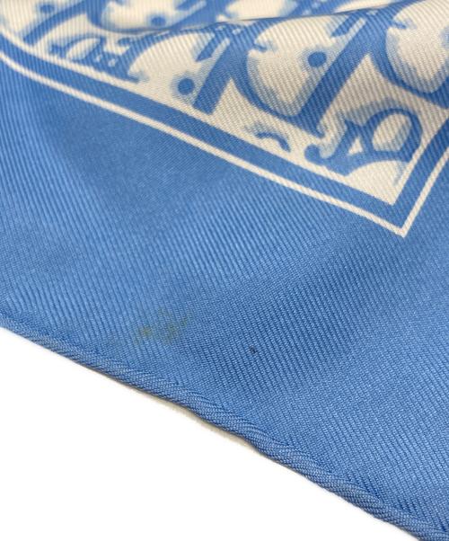 Christian Dior（クリスチャン ディオール）Christian Dior (クリスチャン ディオール) トロッター柄シルクスカーフ ブルーの古着・服飾アイテム