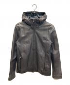 Shamaシャマ）の古着「レザーフーデッドジャケット」｜グレー