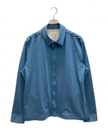 THE PERMANENT EYE（ザ パーマネント アイ）の古着「Matte Stretch Jersey Zip L/S Shirt」｜ブルー