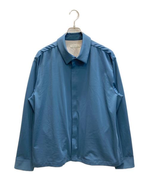 THE PERMANENT EYE（ザ パーマネント アイ）THE PERMANENT EYE (ザ パーマネント アイ) Matte Stretch Jersey Zip L/S Shirt ブルー サイズ:SIZE 48の古着・服飾アイテム